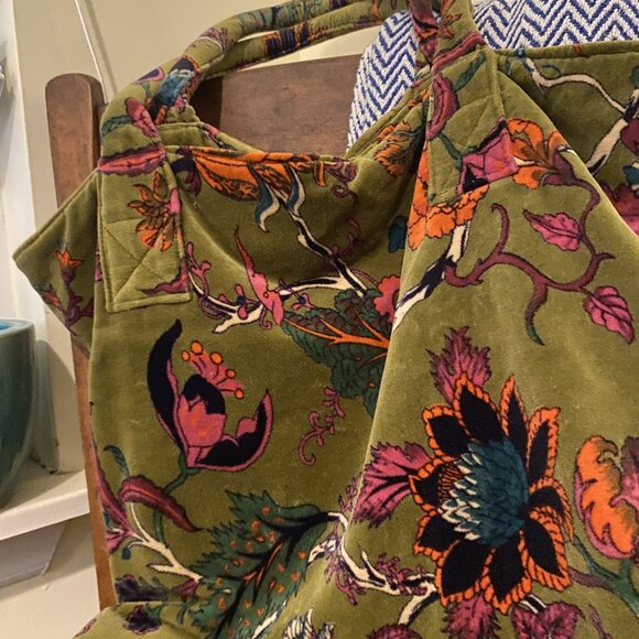 VINTAGE VELVET FLORAL TOTE/HOBO BAG - Picture 3 of 5